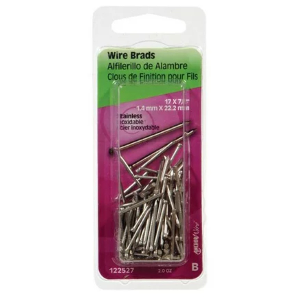 Hillman 17 Ga. X 7/8 in. L Stainless Steel Brad Nails 1 Pack 2 Oz.