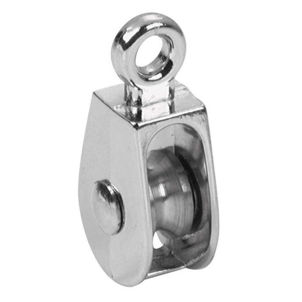 Campbell 1 in. D Nickel Copper Ridge Eye Single Eye Pulley