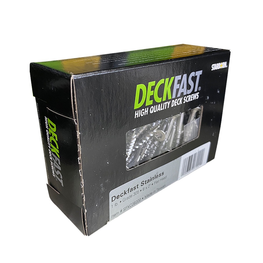 DECKFAST SS FLAT 8X2 TORX 1LB