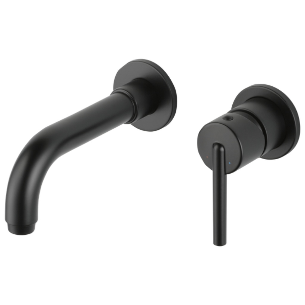 Delta T3559LF-WL Trinsic 1.2 GPM Wall Mounted Bathroom Faucet - Less Drain Assembly and Rough-in Valve Matte Black Faucet Bathroom Sink Faucets Single