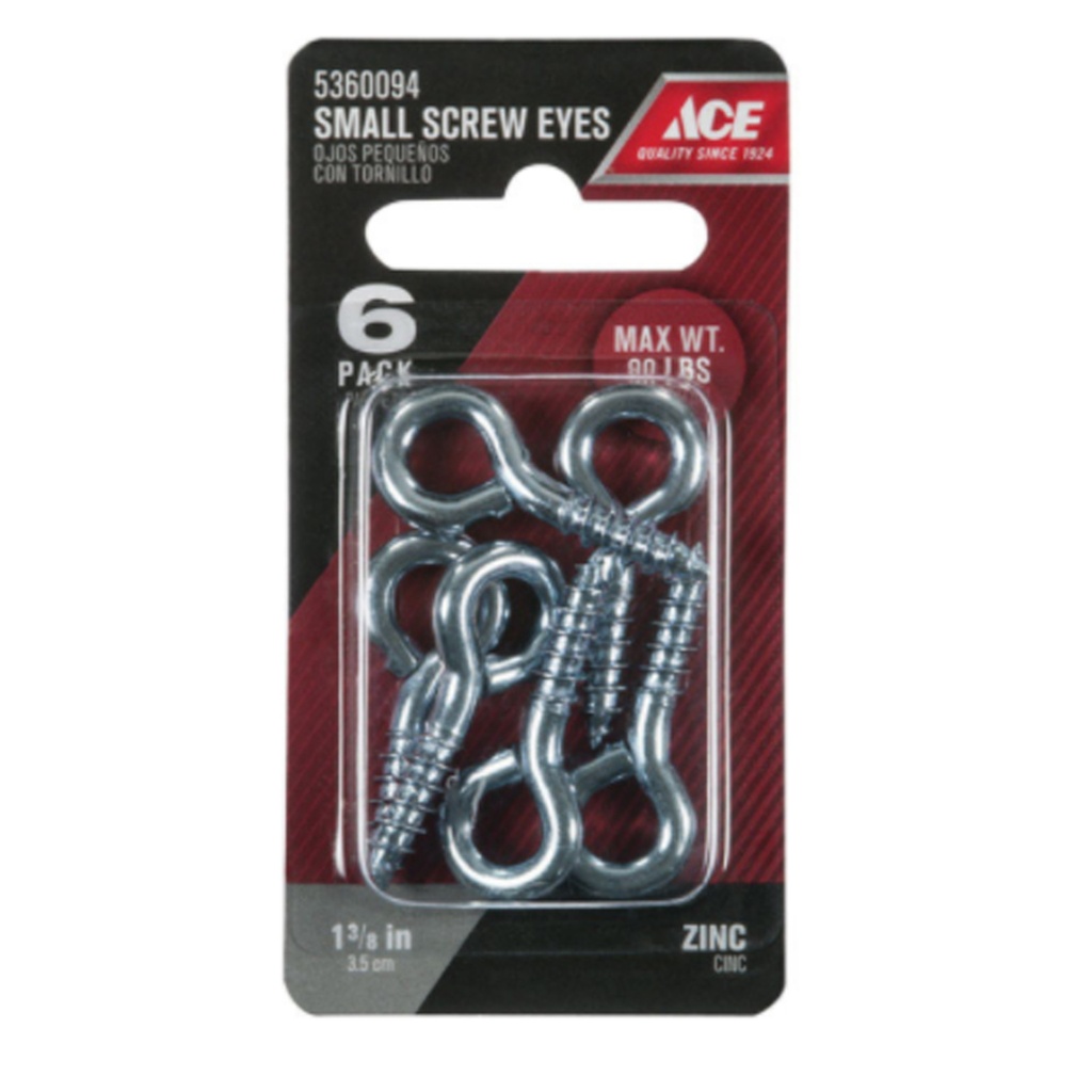 1-3/8  Zinc Plated Small Screw Eyes Ace Nails  Screws  & Staples 5360094