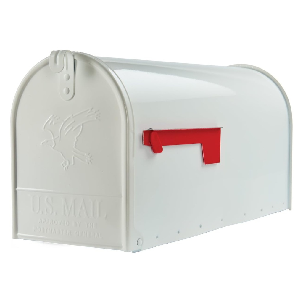 Architectural Mailboxes Elite Large Post Mount Mailbox White