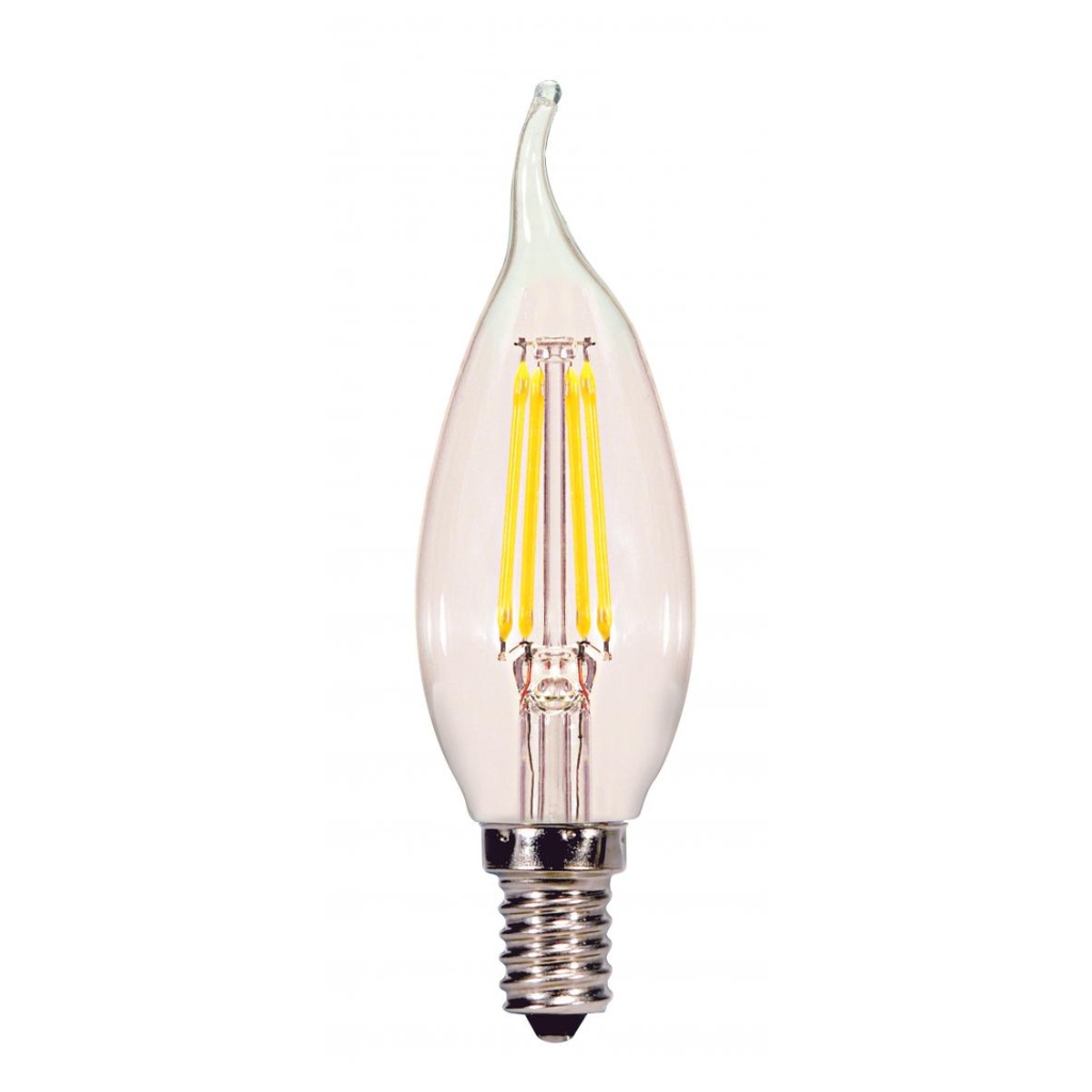 [S28614] Satco S28614 Candelabra Bulb in Clear Finish; 120 Volts; LED Light Bulb