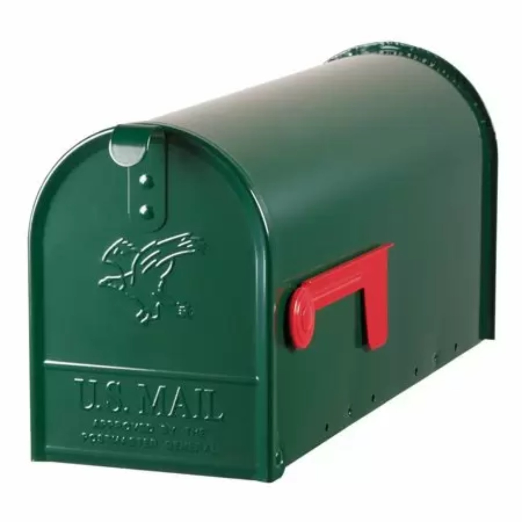 Architectural Mailboxes Elite Classic Galvanized Steel Post Mount Green Mailbox