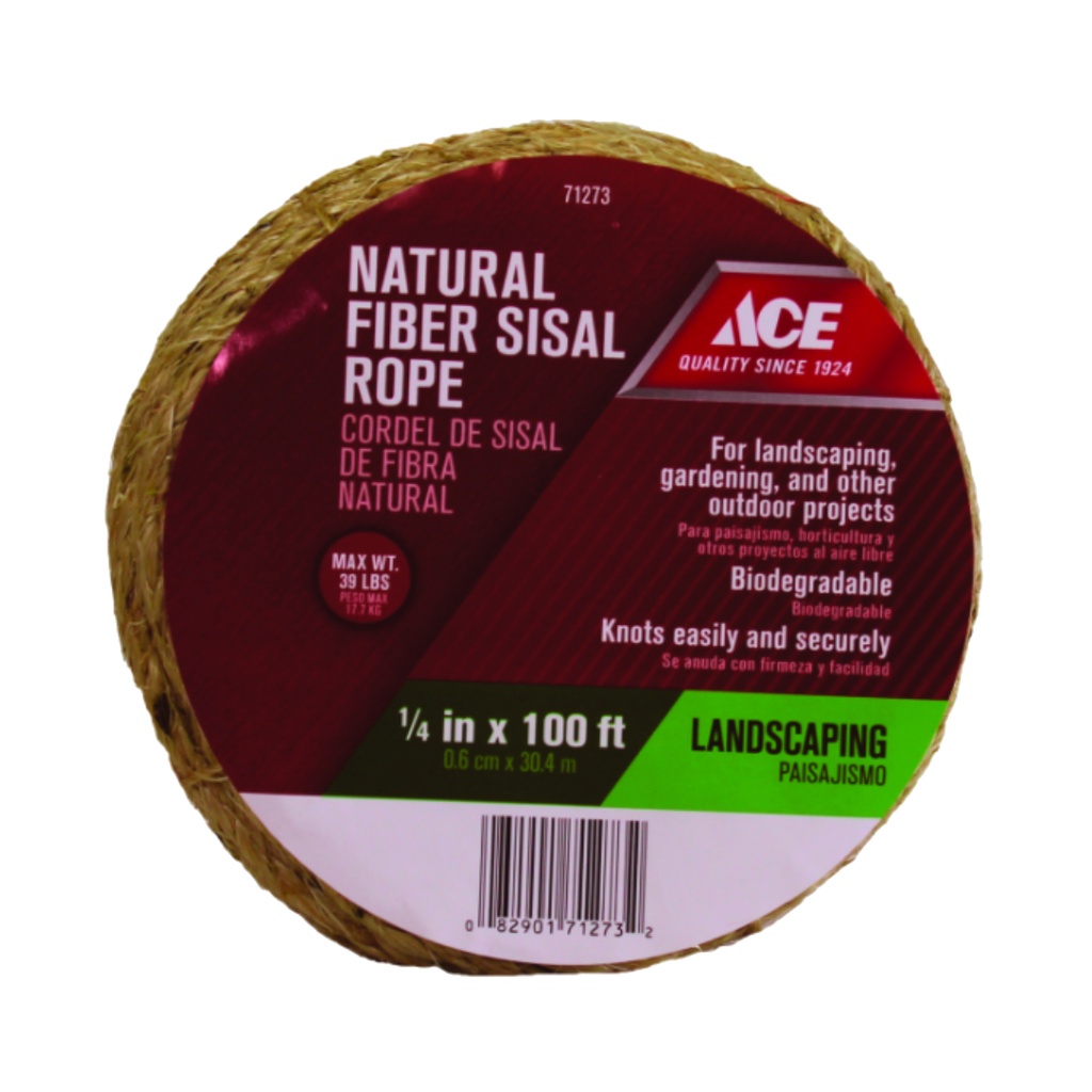 Ace 1/4 in. D X 100 Ft. L Natural Twisted Sisal Rope