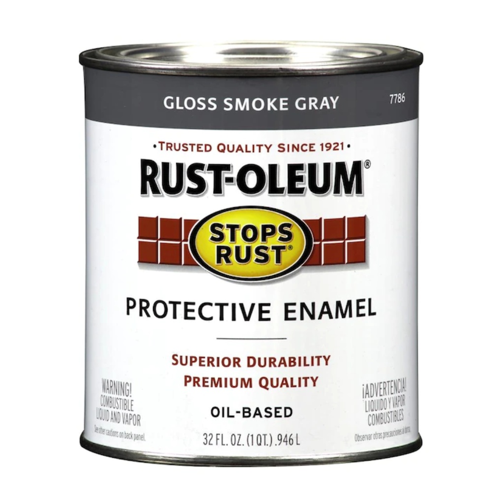 Rust-Oleum Stops Rust Indoor and Outdoor Gloss Smoke Gray Oil-Based Protective Paint 0.5 Pt
