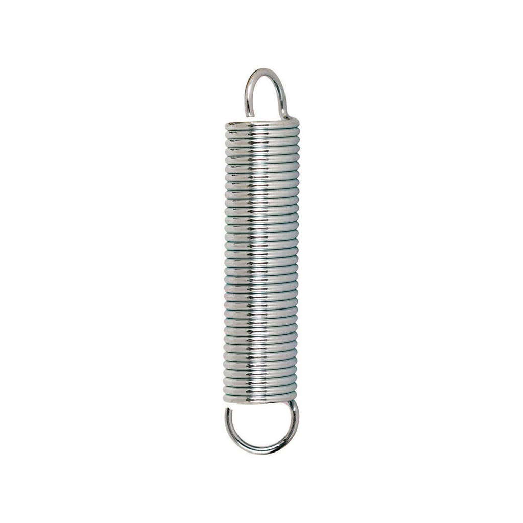 Extension Spring, Spring Steel Const, Nickel-Plated Finish, .072 GA X 5/8 in. X 3-1/4 in., Single Loop Open, (2-Pack)