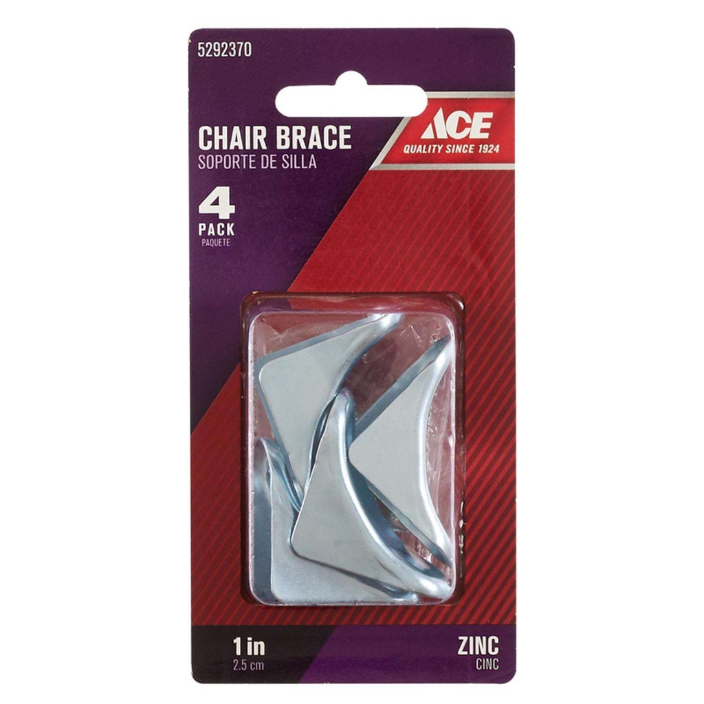 4 Pc 1 X 3/4  Zinc Chair Braces Ace Mending Plates 5292370 082901138631