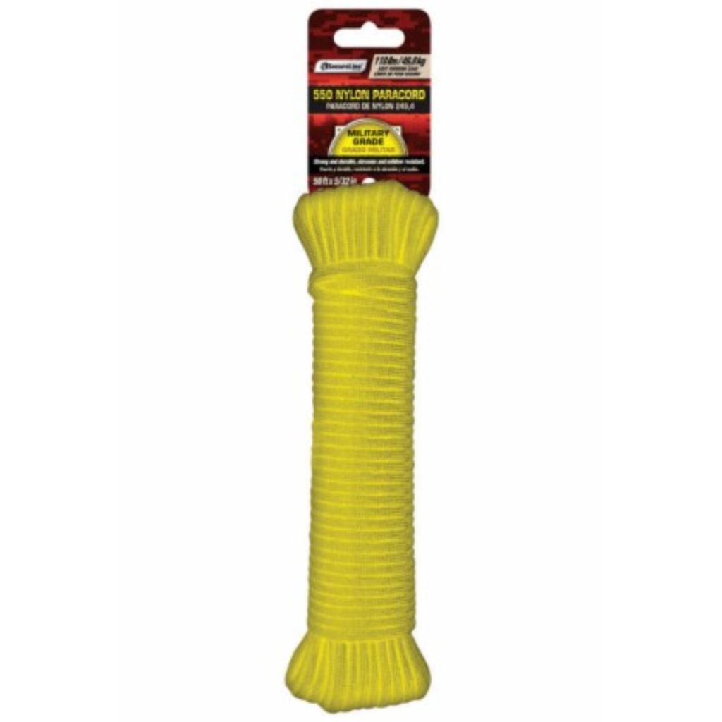 SecureLine 5/32 in. D X 50 Ft. L Yellow Braided Nylon Paracord