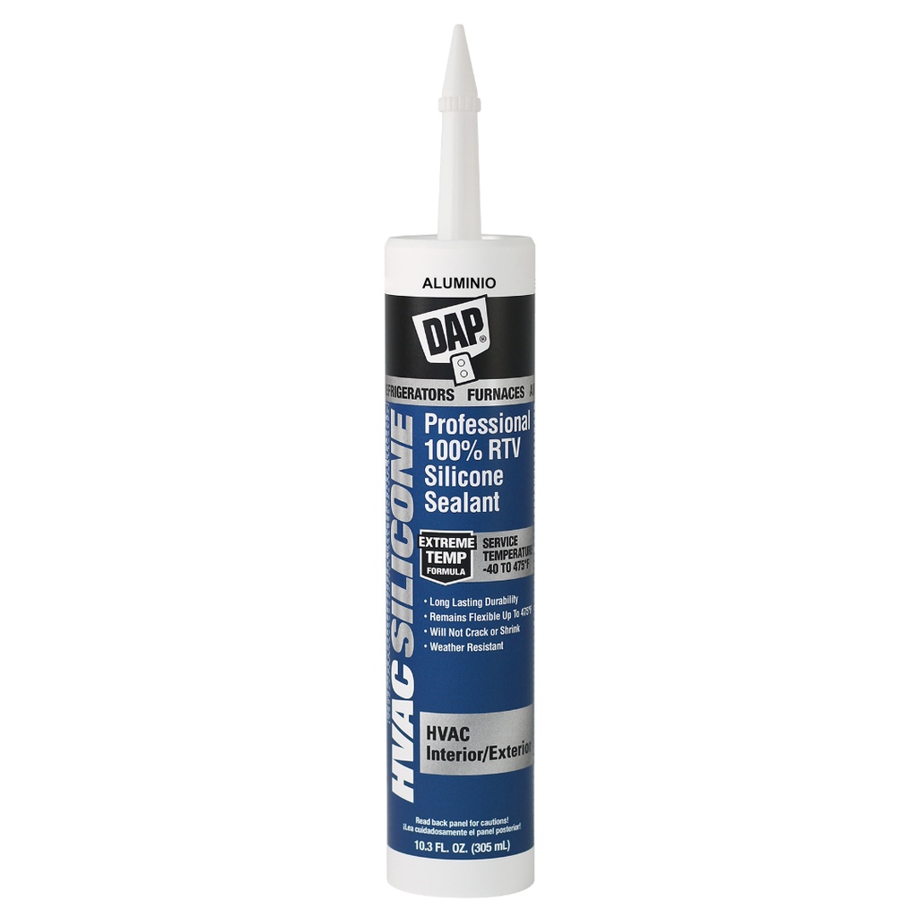 DAP HVAC Silicone Aluminum 100% RTV Silicone HVAC Sealant 10.3 Oz