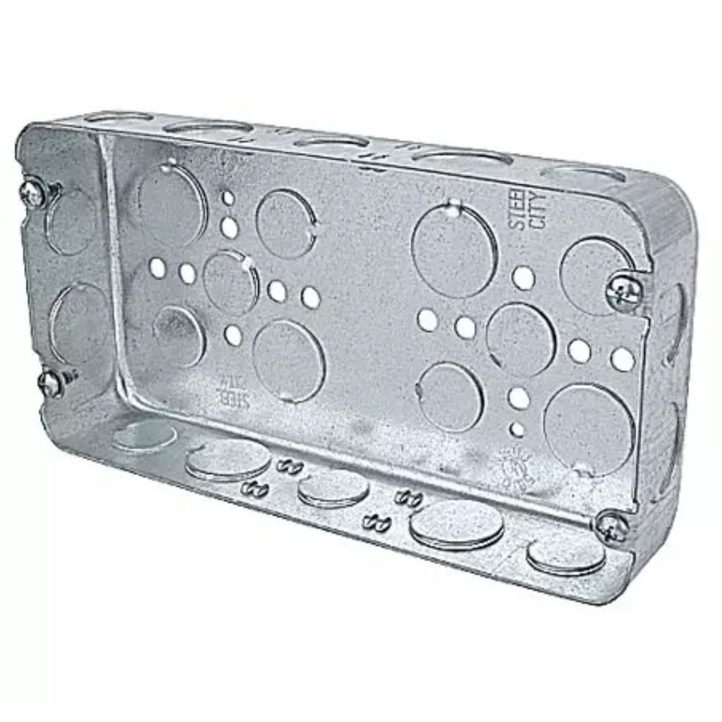 [450002201] Steel City 3-Gang 58 Cu. in. New Work Pre-Galvanized Metal Drawn Style Electrical Box