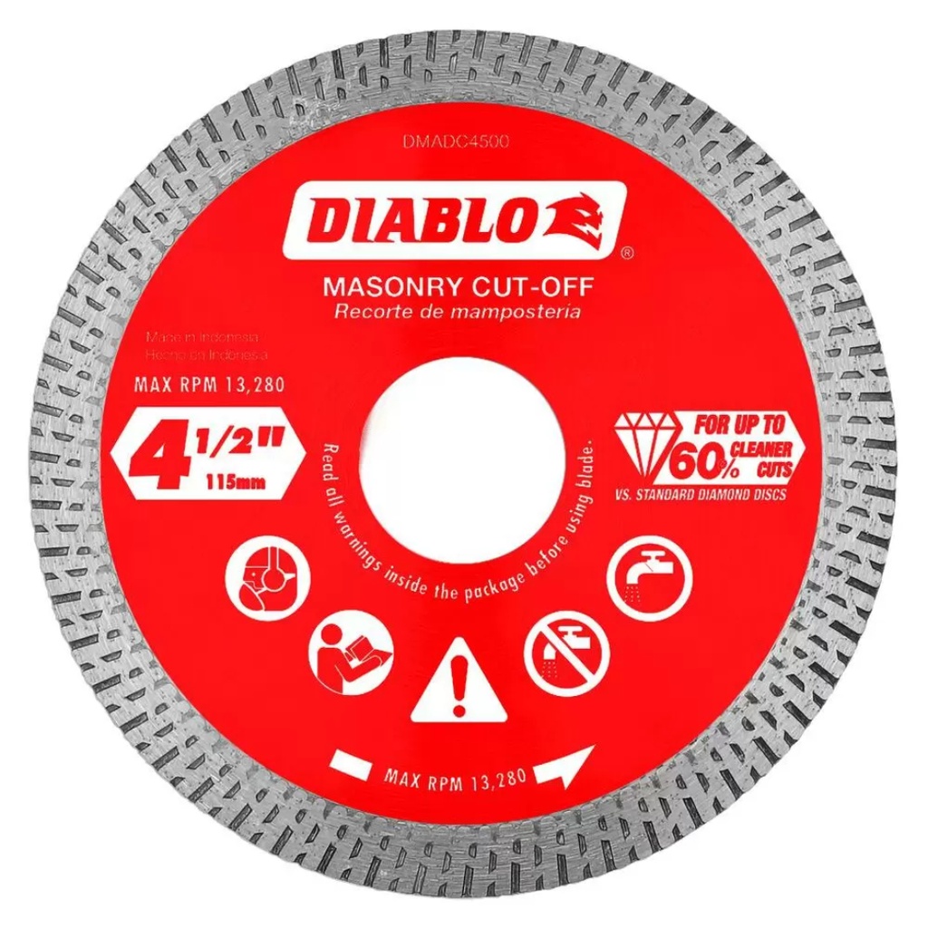 [DMADC0450] Diablo 4-1/2 in. D X 7/8 in. Diamond Masonry Cut-Off Disc 1 Pk