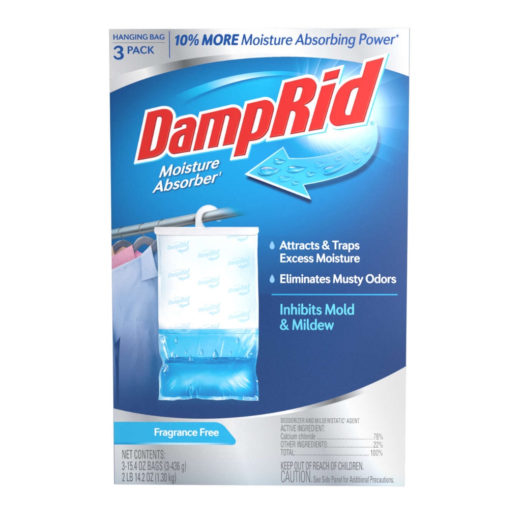 [1004838] DampRid Hanging Bag Unscented Air Freshner - 46.2oz/3pk