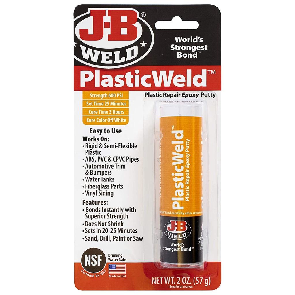 J-B Weld PlasticWeld Super Strength Off-White Epoxy 2 Oz