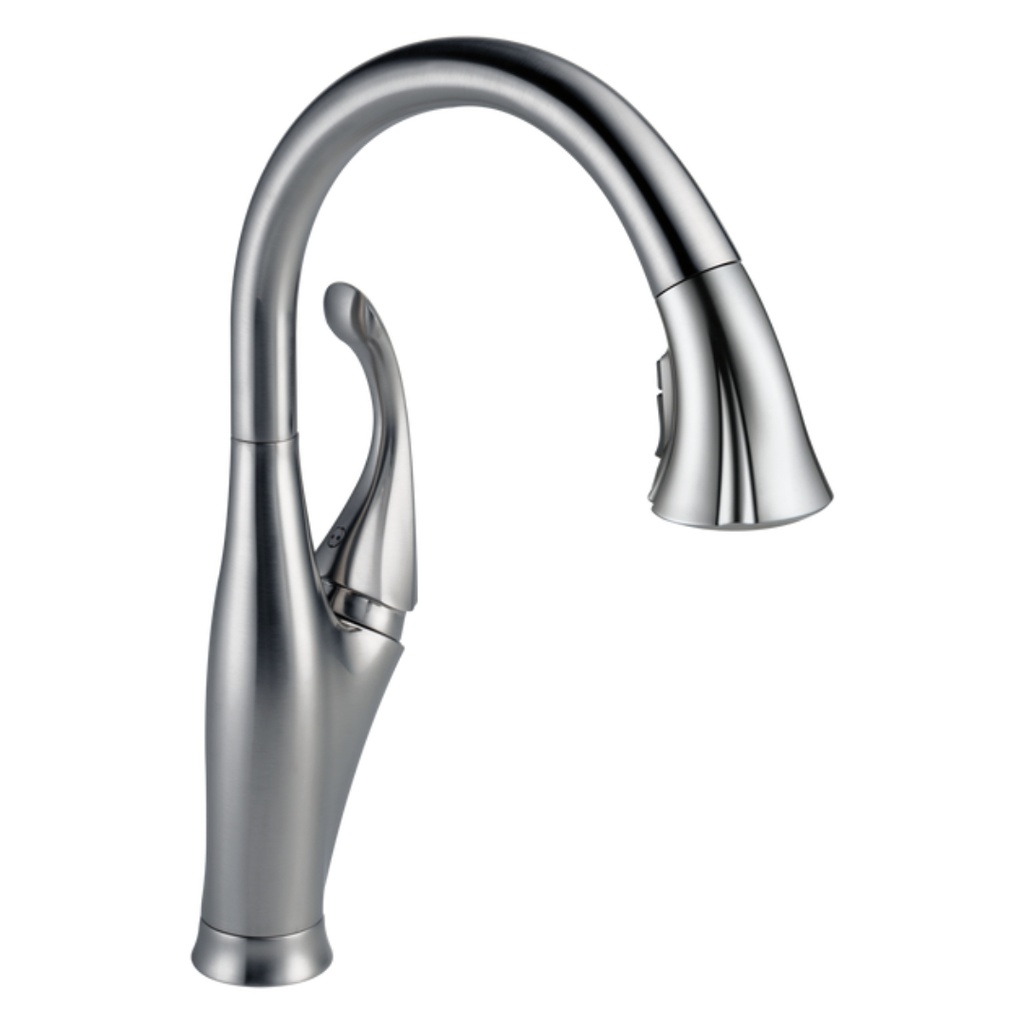 [9192-AR-DST] Delta Addison 9192-AR-DST Single Handle Pull-Down Kitchen Faucet with ShieldSpray Technology - Single Handle Lever: Arctic Stainless