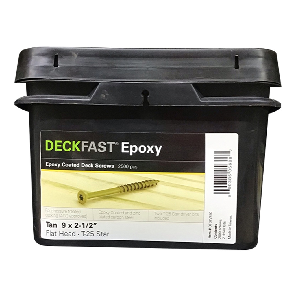 [DT62V250] Starborn Deckfast No. 9 X 2-1/2 in. L Tan Star Flat Head Deck Screws 2500 Pk