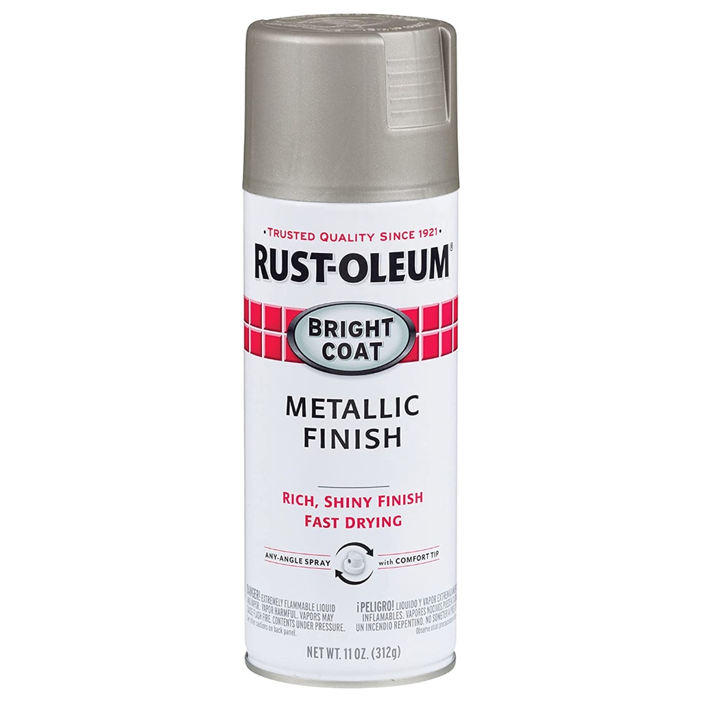 [11877] Rust-Oleum Stops Rust Metallic Aluminum Bright Coat Metallic Spray 11 Oz