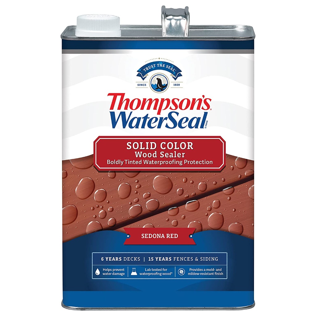 [1894815] Thompson's WaterSeal Wood Sealer Solid Sedona Red Waterproofing Wood Sealer 1 Gal
