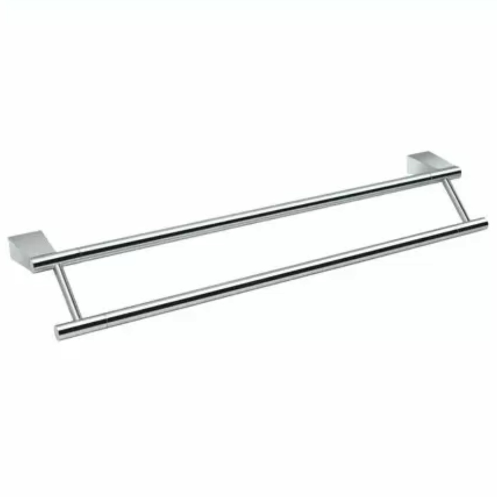 Bleu 24 in. Double Wall Mounted Towel Bar in Chrome