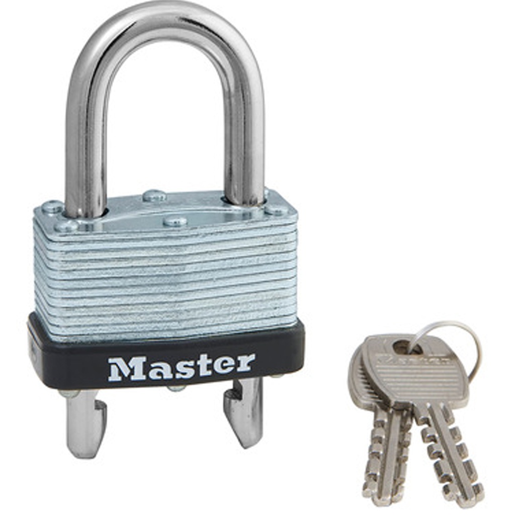 Master Lock Shackle Adjustable 1 3/4" Key Padlock: Steel, Pin-Tumbler, Outdoor Gate Use, 2-Pack, Silver