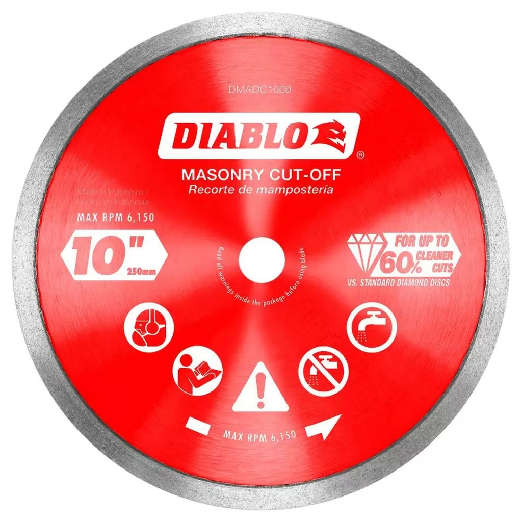 Diablo 10 in. D X 5/8 in. Diamond Continuous Rim Masonry Cut-Off Disc 1 Pk