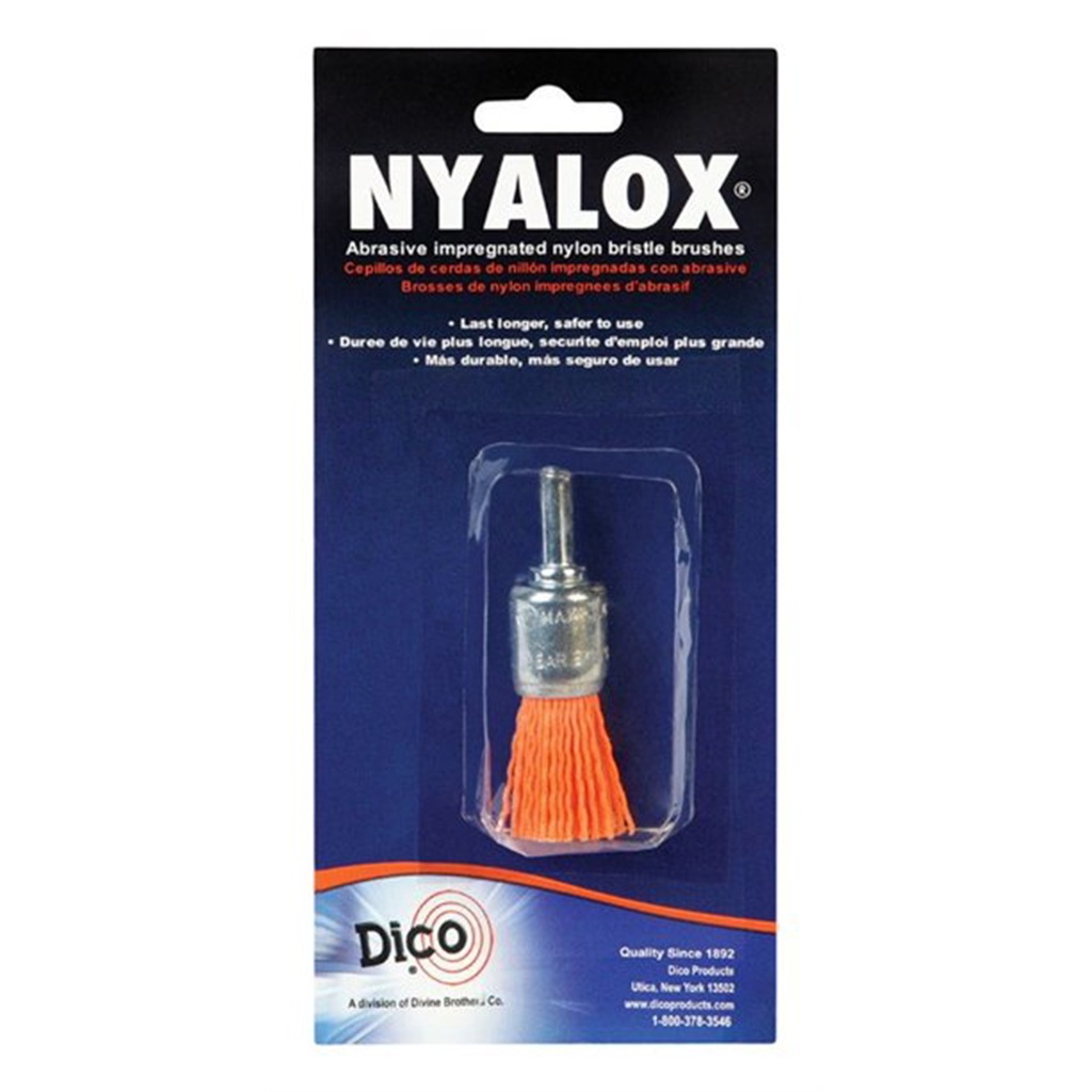 [2024701] Dico Nyalox 3/4 in. Medium Crimped Mandrel Mounted Cup End Brush Nylon 4500 RPM 1 Pc