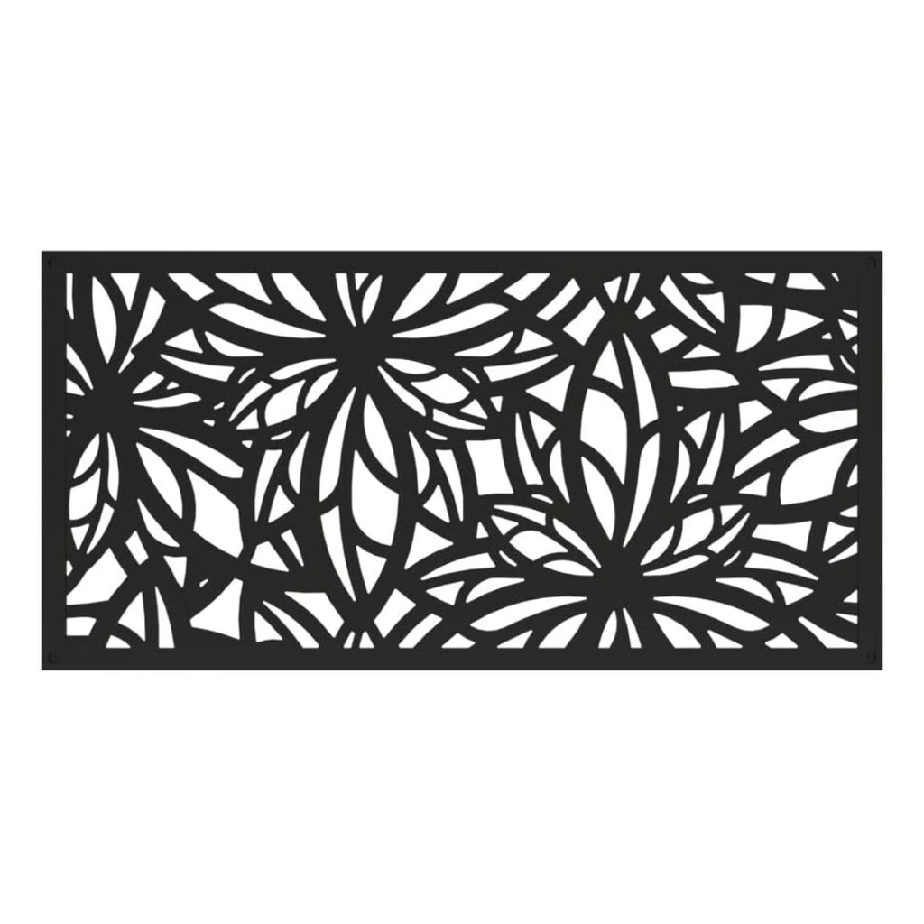 [73055262] 2 Ft. X 4 Ft. Black Freesia Polypropylene Decorative Screen Panel
