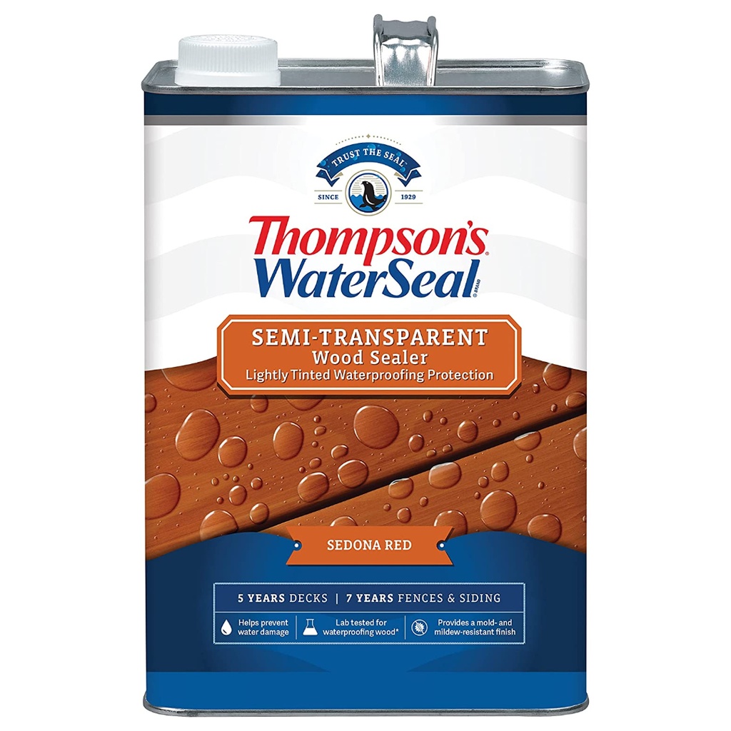 185950 1 Gal Semi-Transparent Waterproofing Stain, Sequoia Red