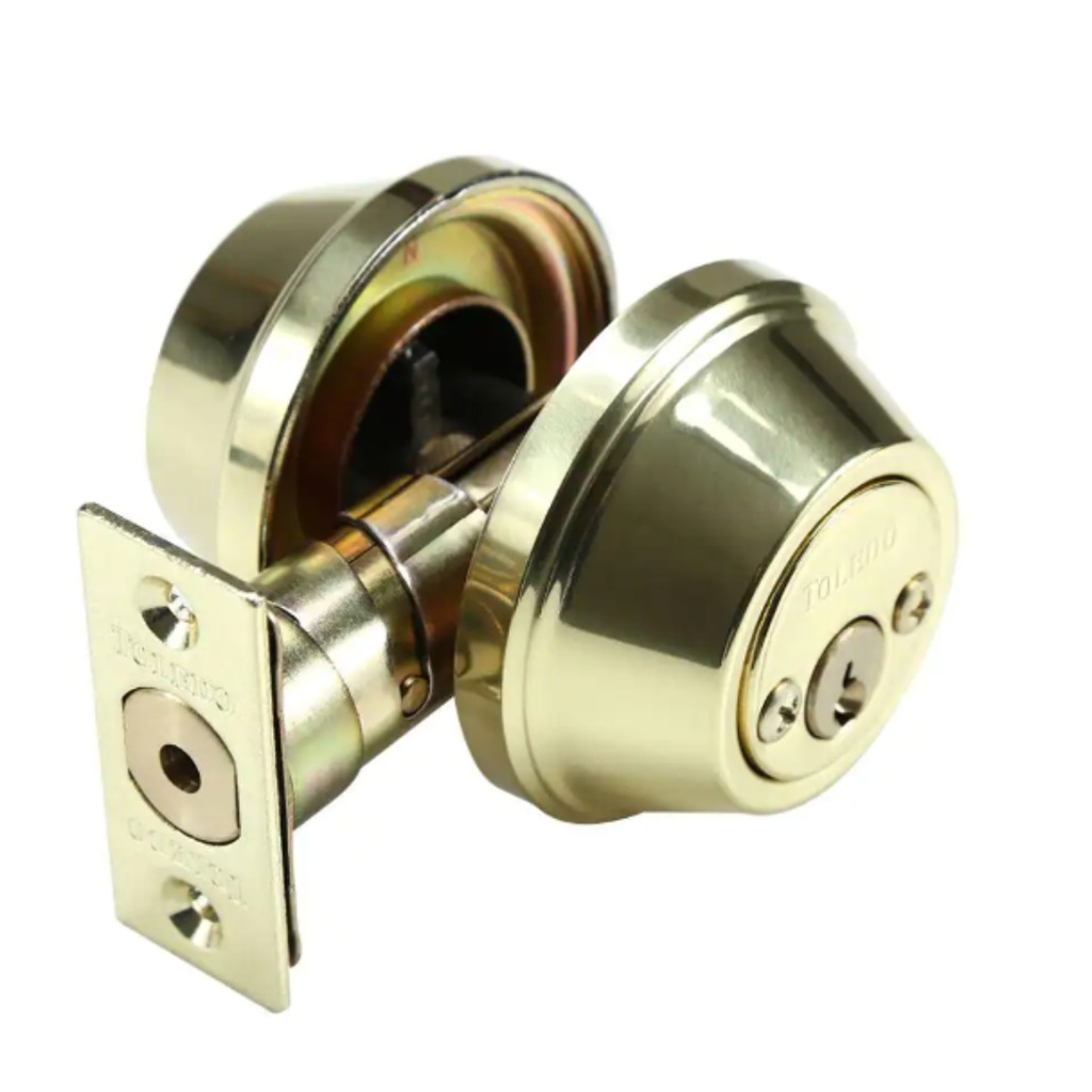 Toledo Double Cylinder Entry Deadbolt Polished Bronze