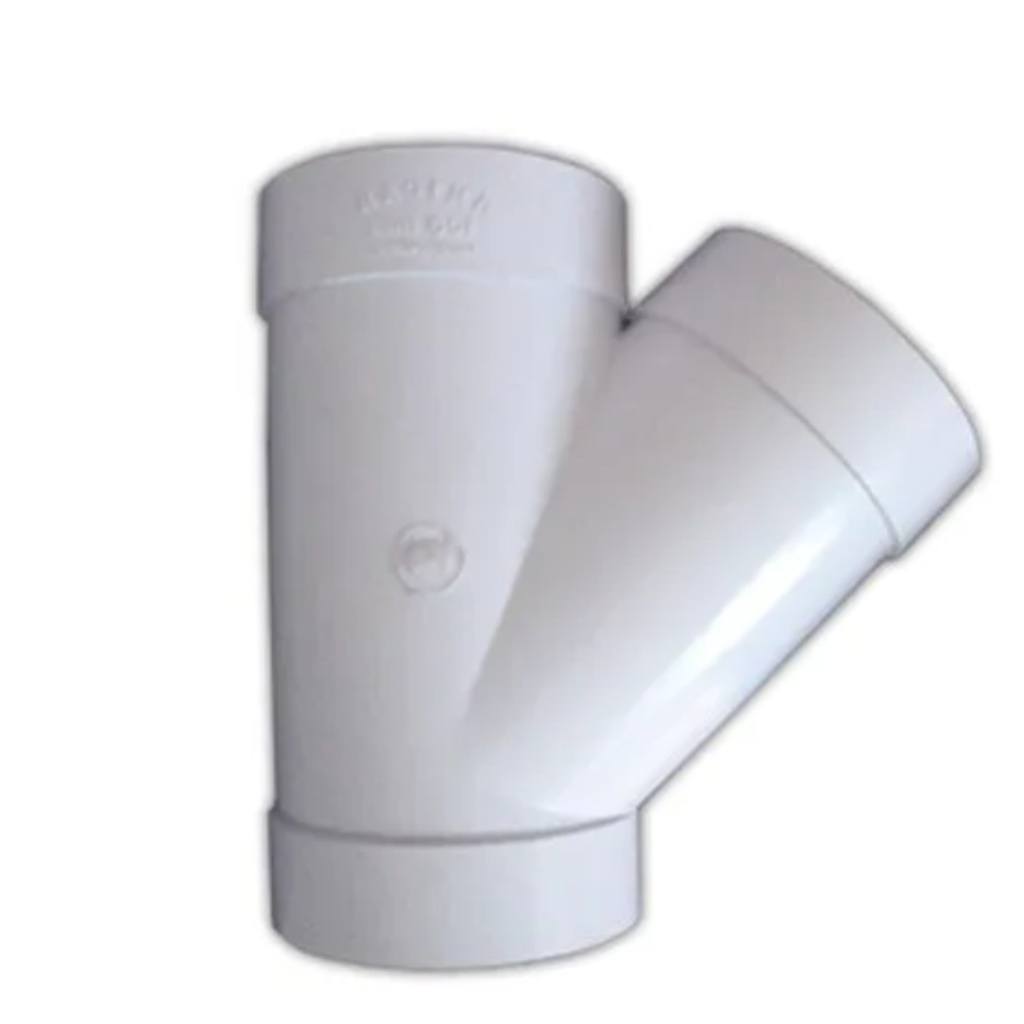 Charlotte Pipe Schedule 40 4 in. Hub X 4 in. D Hub PVC Reducing Wye 1 Pk