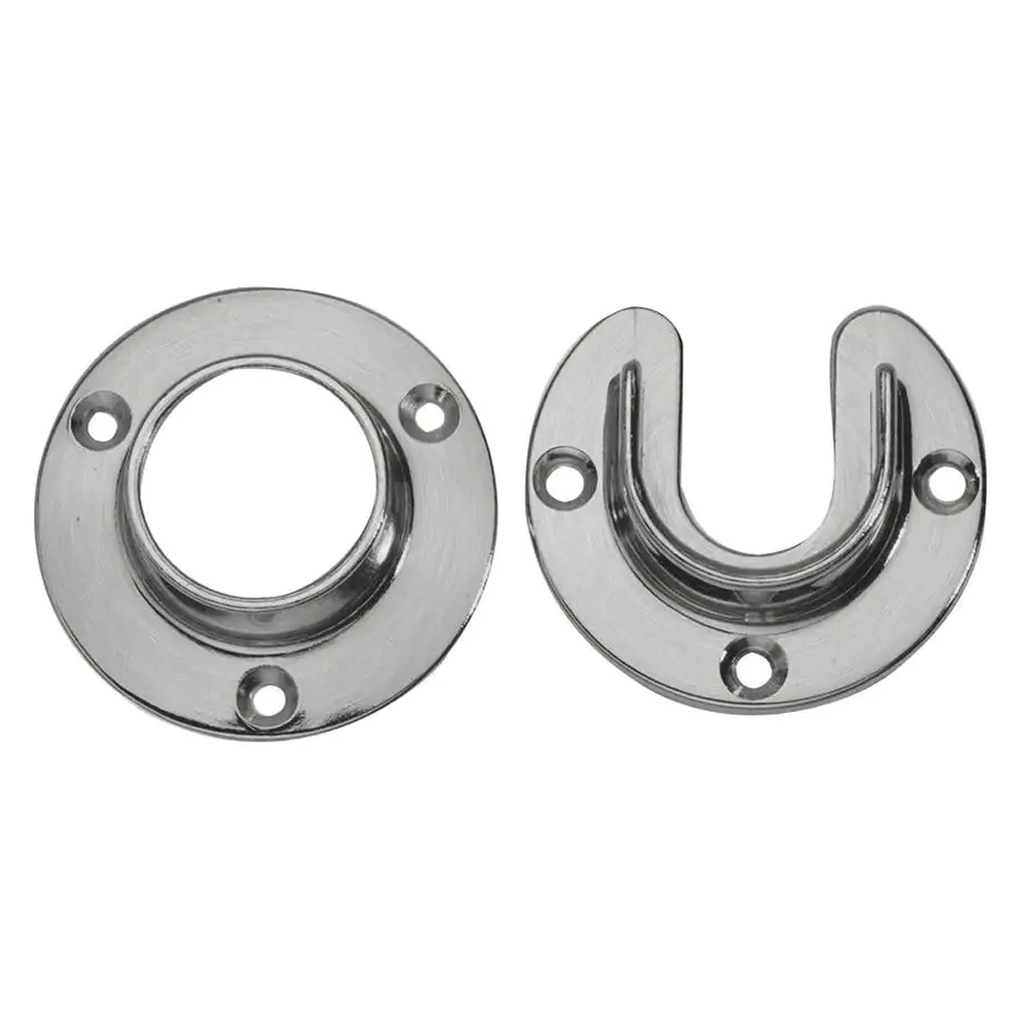 Lido 1-5/16 in. D Brushed Steel Closet Flange Set