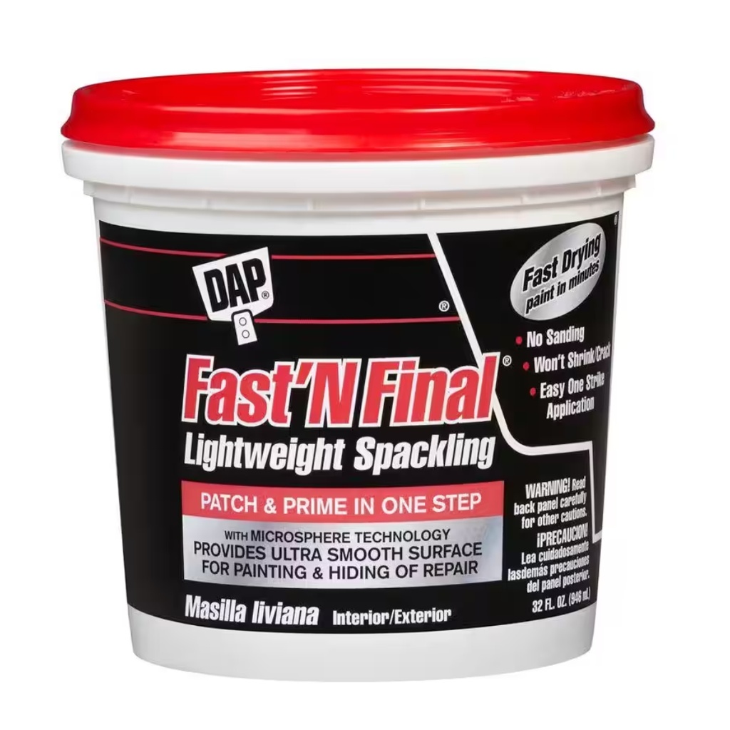 DAP Fast 'N Final Ready to Use White Lightweight Spackling Compound 32 Oz