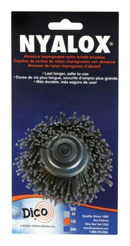 Dico Nyalox 2.5 in. D X 1/4 in. X 1/4 in. D Crimped Nylon Mandrel Mounted Cup Brush 4500 RPM 1 Pc