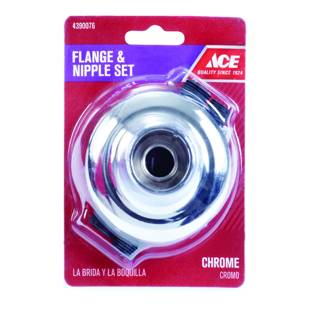 [4390076] Ace Chrome Flange and Nipple Set