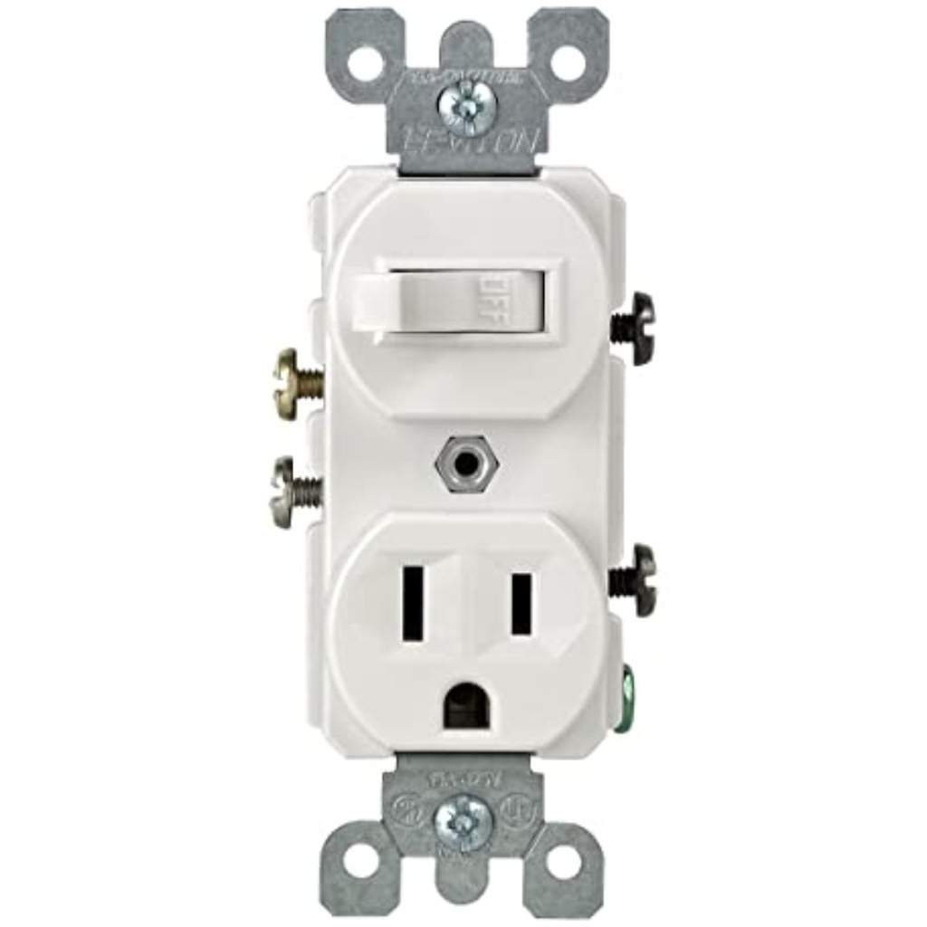 SWITCH Y RECEP COMB. 20A 120V WH