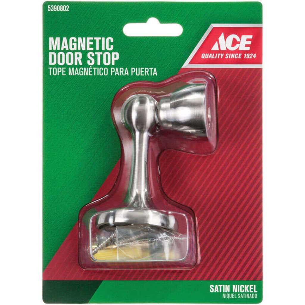 Ace Metal Magnetic Door Stop Satin Nickel Gray