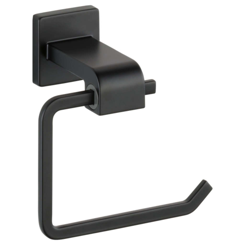 Delta 77550 Ara Wall Mounted Single Hook Tissue Holder Matte Black Bathroom Hardware and Accessories Bathroom Hardware Toilet Paper Holders