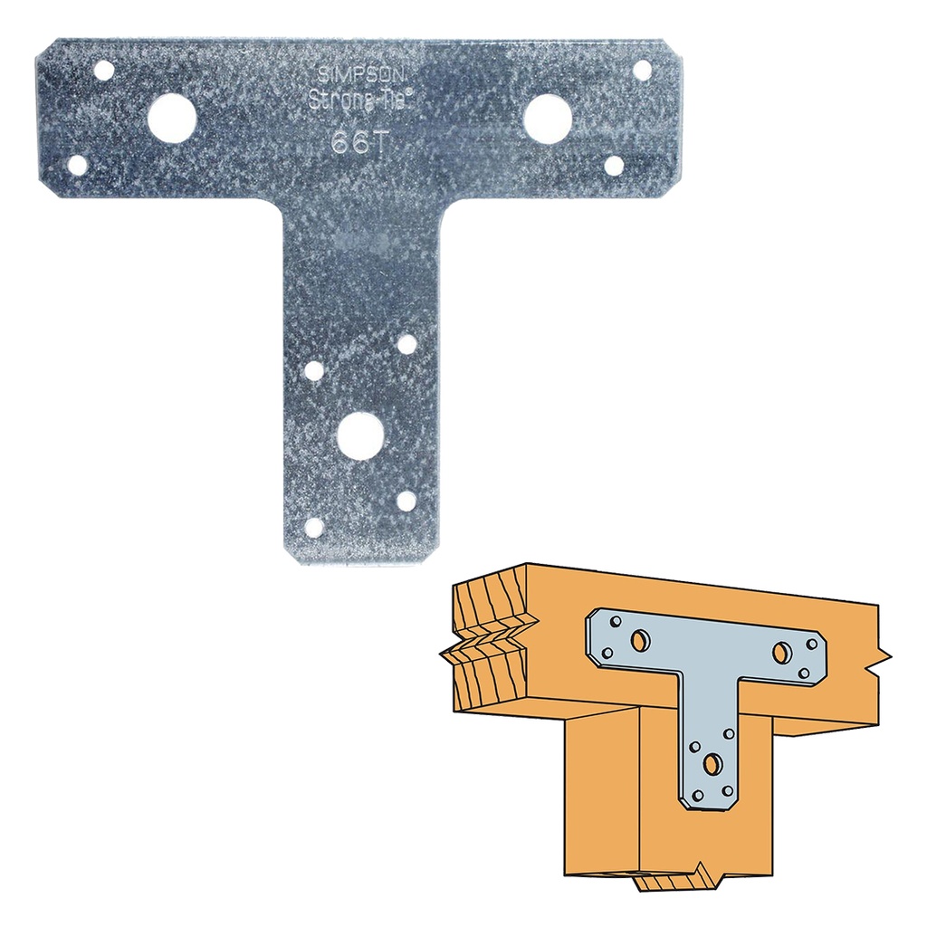 Simpson Strong-Tie 5 in. H X 6 in. W 14 Ga. Galvanized Steel T Strap