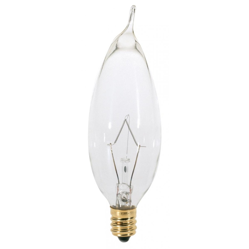 Satco 25 W CA8 Decorative Incandescent Bulb E12 (Candelabra) Warm White