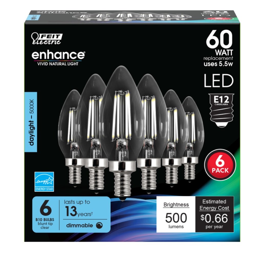 LED DM B10E12 DL 60W 6PK