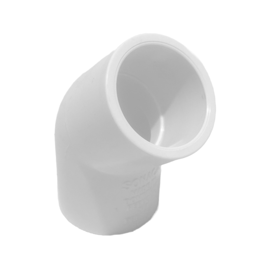 LASCO 417040BC Pipe Elbow, 4 in, Slip, 45 Deg Angle, PVC, SCH 40 Schedule