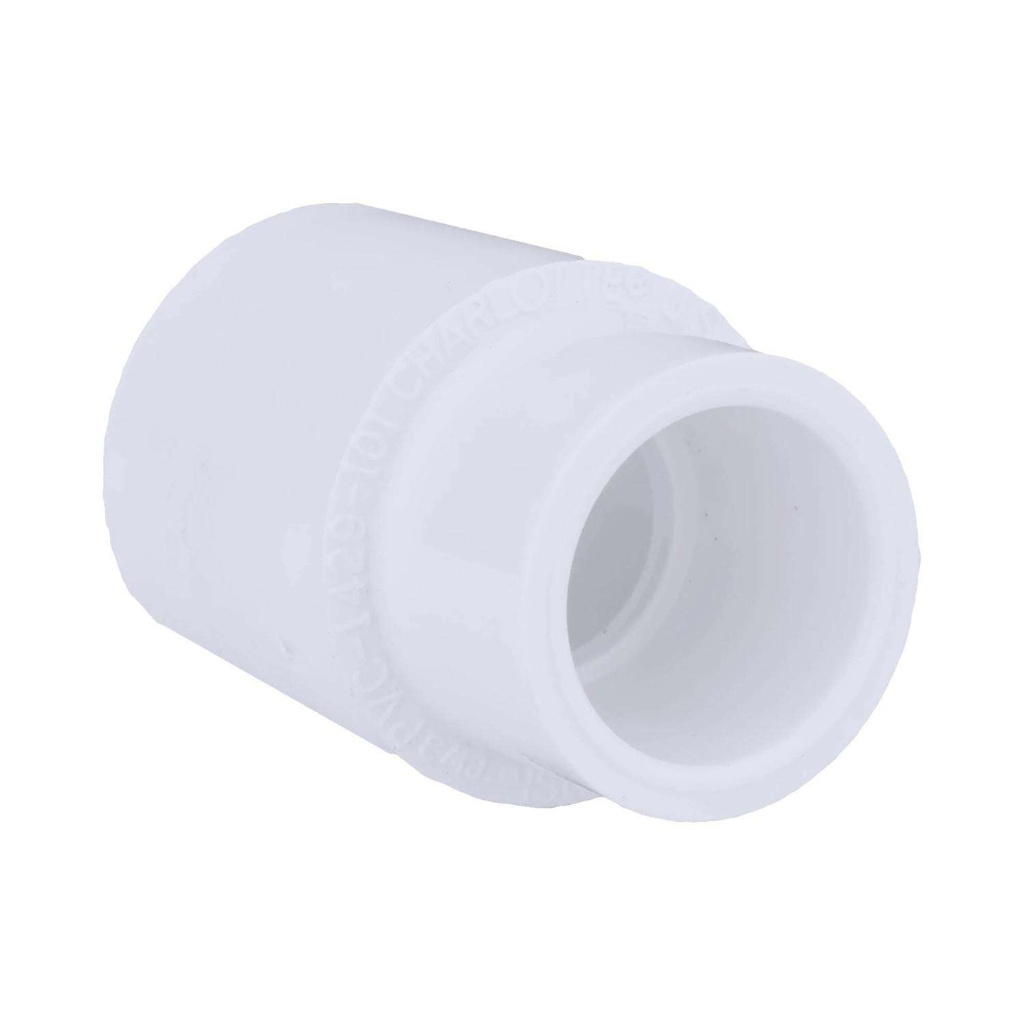Charlotte Pipe 3/4 in. X 1/2 in. PVC Schedule 40 Degree S X S Reducer Coupling, White