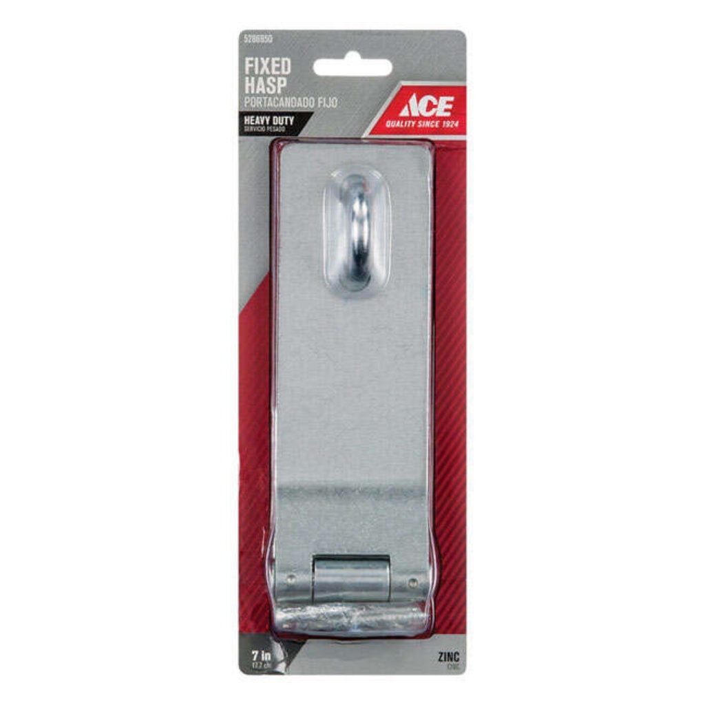 HASP HVY DTY FIXED 7"ZN