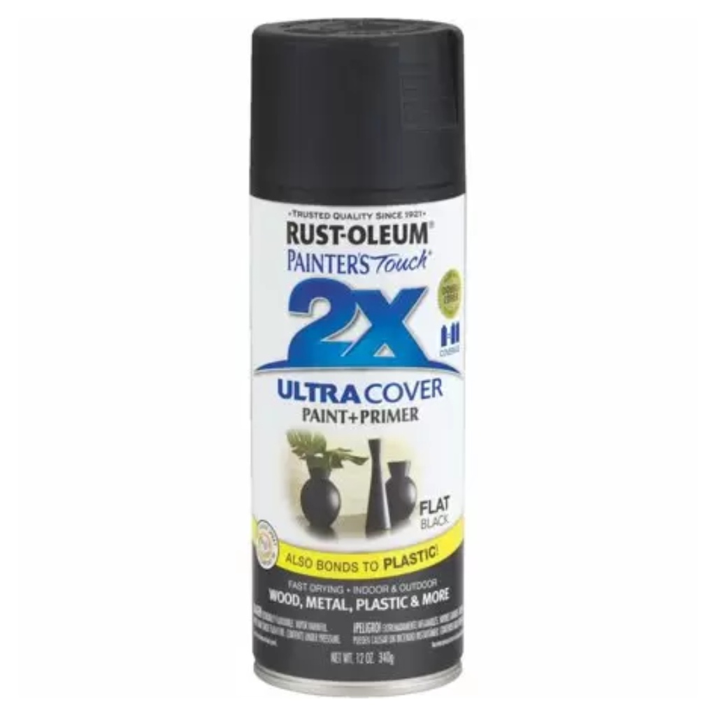 Rust-Oleum Painter's Touch Ultra Cover Flat Black Spray Paint 12 Oz.