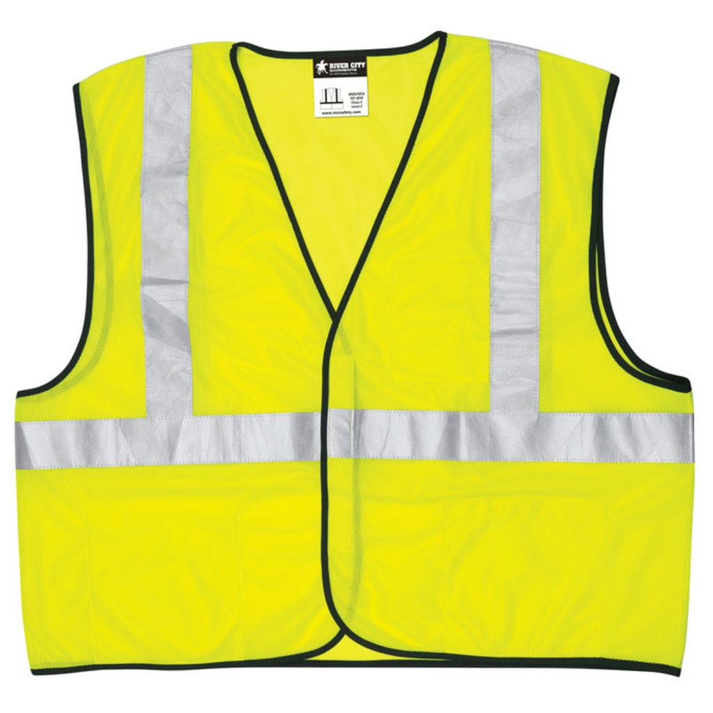 Safety Works Reflective Safety Vest Fluorescent Green XL