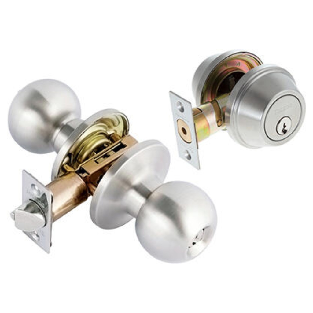 Toledo V1500AVUS32D Avila Double Cyl. Deadbolt Comboset, 3-Keys, Stainless Steel