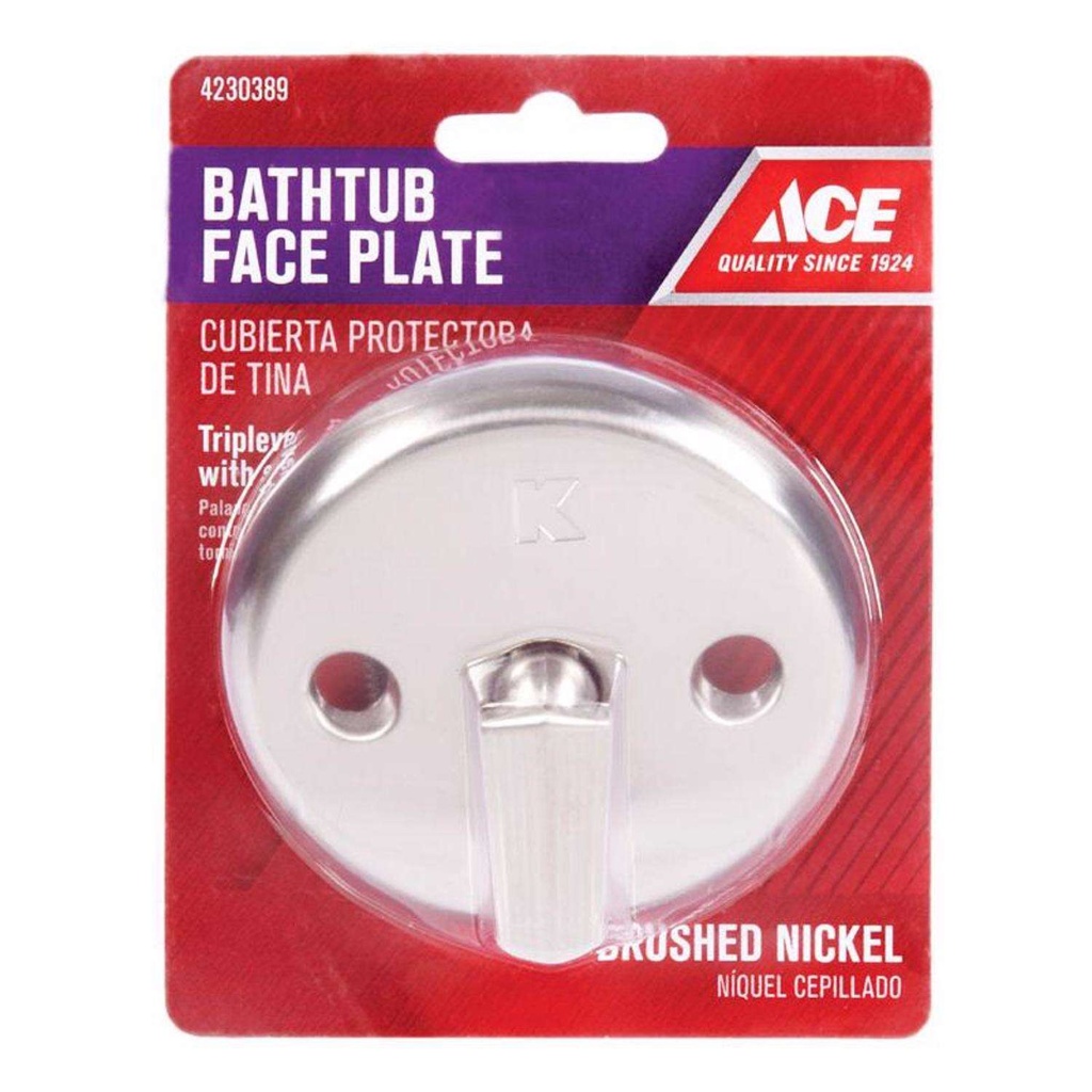 [4230389] Ace 3-5/32 in. D Brushed Nickel Bathtub Face Plate