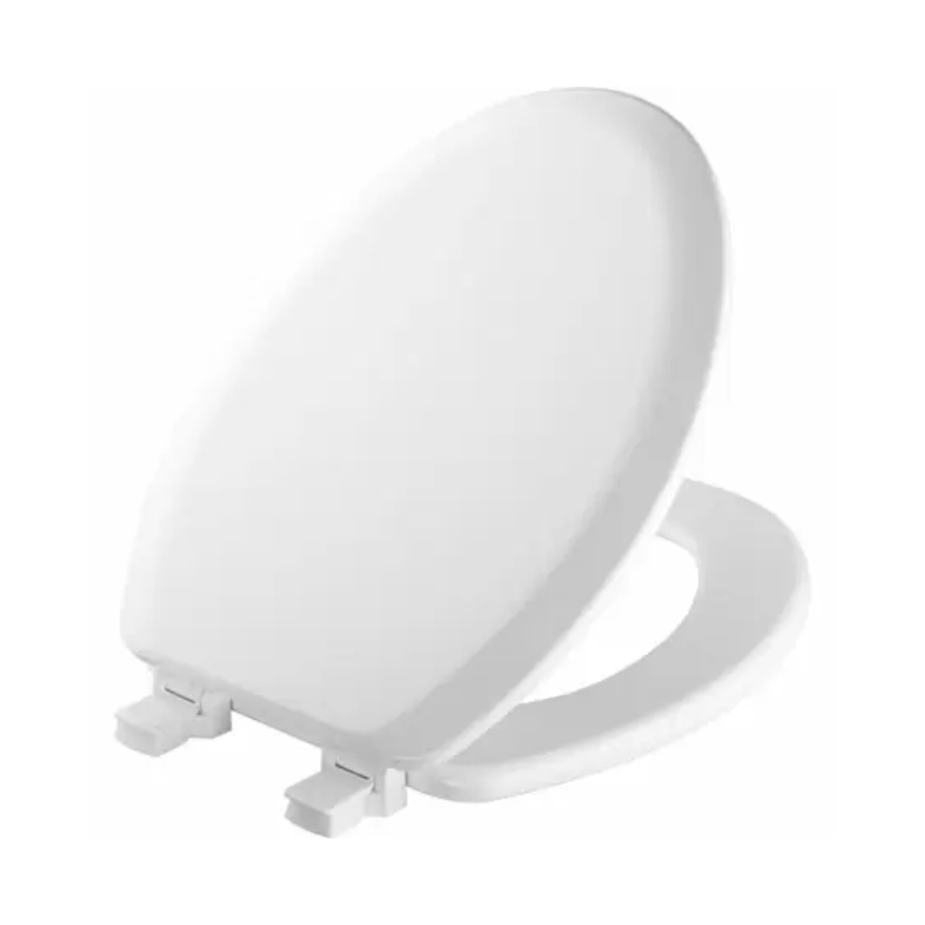 Mayfair by Bemis Cameron Elongated White Enameled Wood Toilet Seat