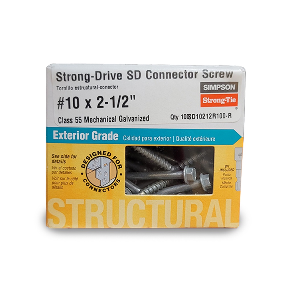Simpson Strong-Tie Strong-Drive No. 10 Sizes X 2-1/2 in. L Star Hex Head Serrated Structural Screws