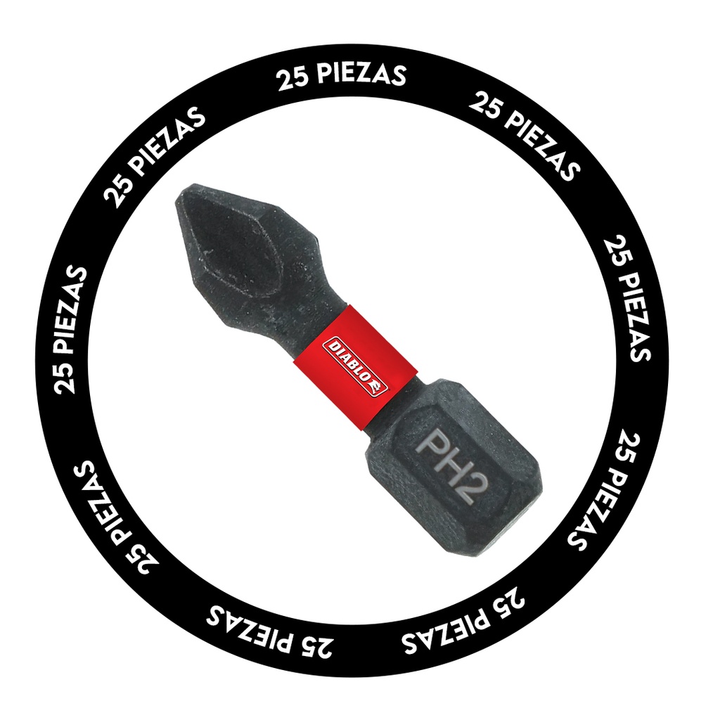 Diablo Phillips #2 X 1 in. L Driver Bit 25 Pk